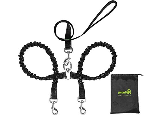 Pecute Correa para 2 Perros Manos Libres Correa Doble para Perros...