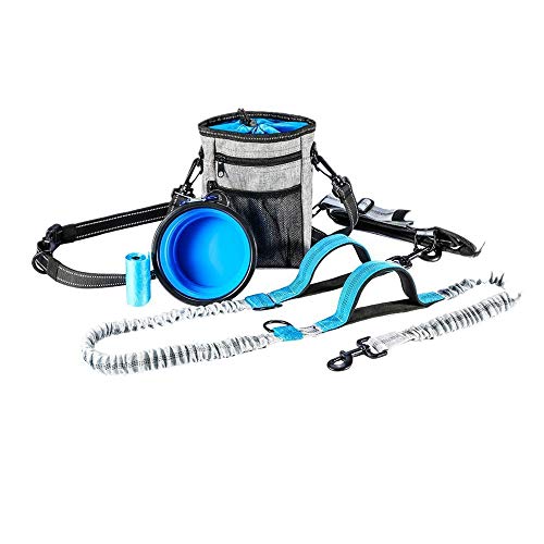Correa Manos Libres Perro Set con Cinturón Elástico Bolso de...